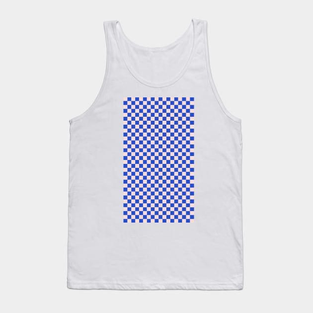 retro pink and blue checkered gingham pattern Tank Top by mckhowdesign